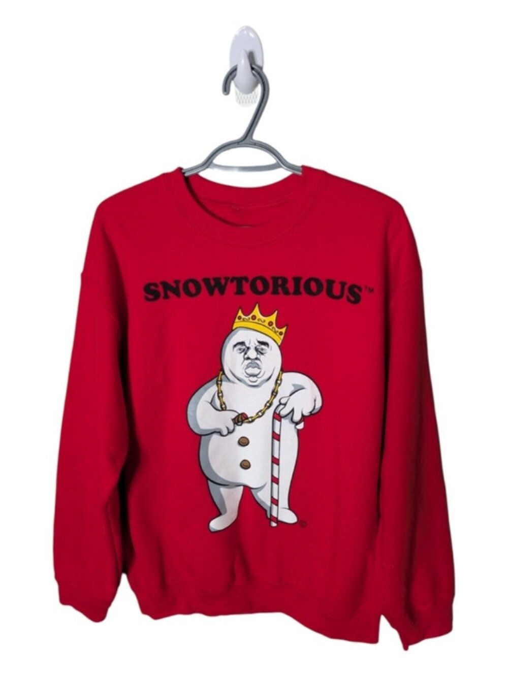 Snowtorious Ugly Christmas‎ Sweater Notorious BIG- Red Size Medium Unisex